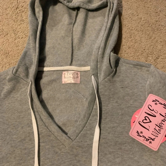 Gray Hooded Sweatshirt Dress Tunic small - Picture 2 of 5